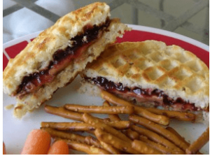 PB&J Waffle Sandwiches