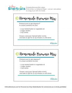 Homemade Brownie Mix with Free Printable Labels - A Few Shortcuts