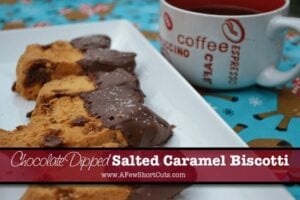 Chocolate Dipped Salted Caramel Biscotti