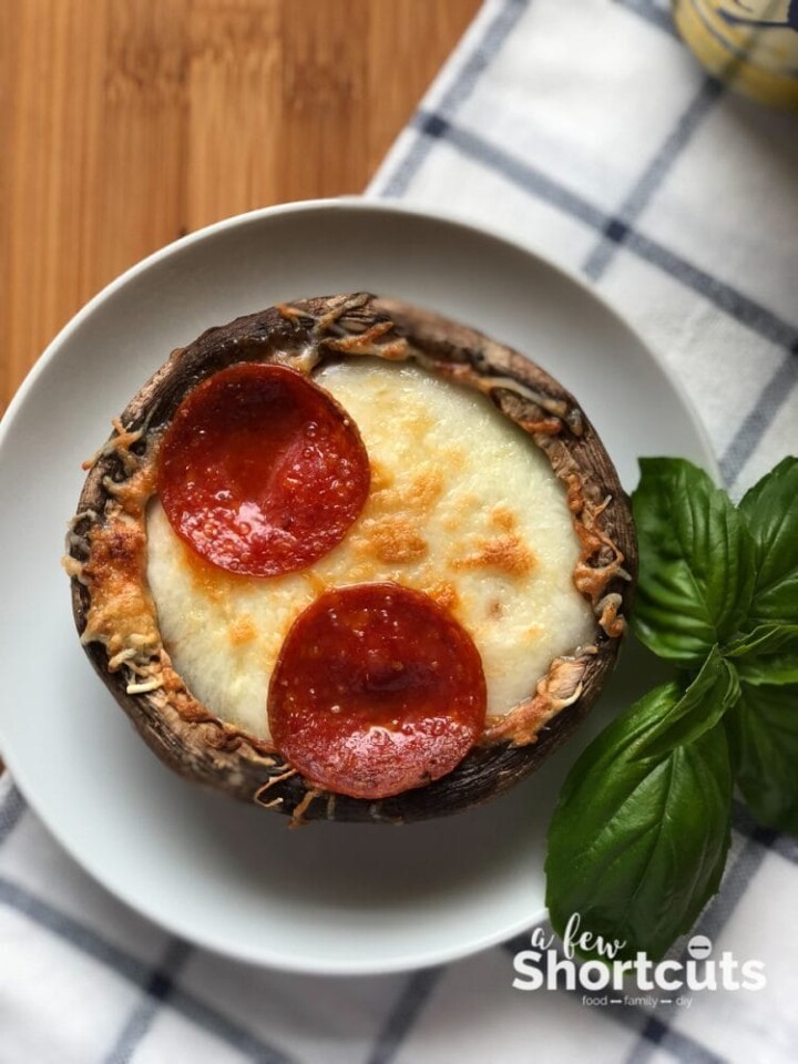 Simple LowCarb Portobello Pizza A Few Shortcuts