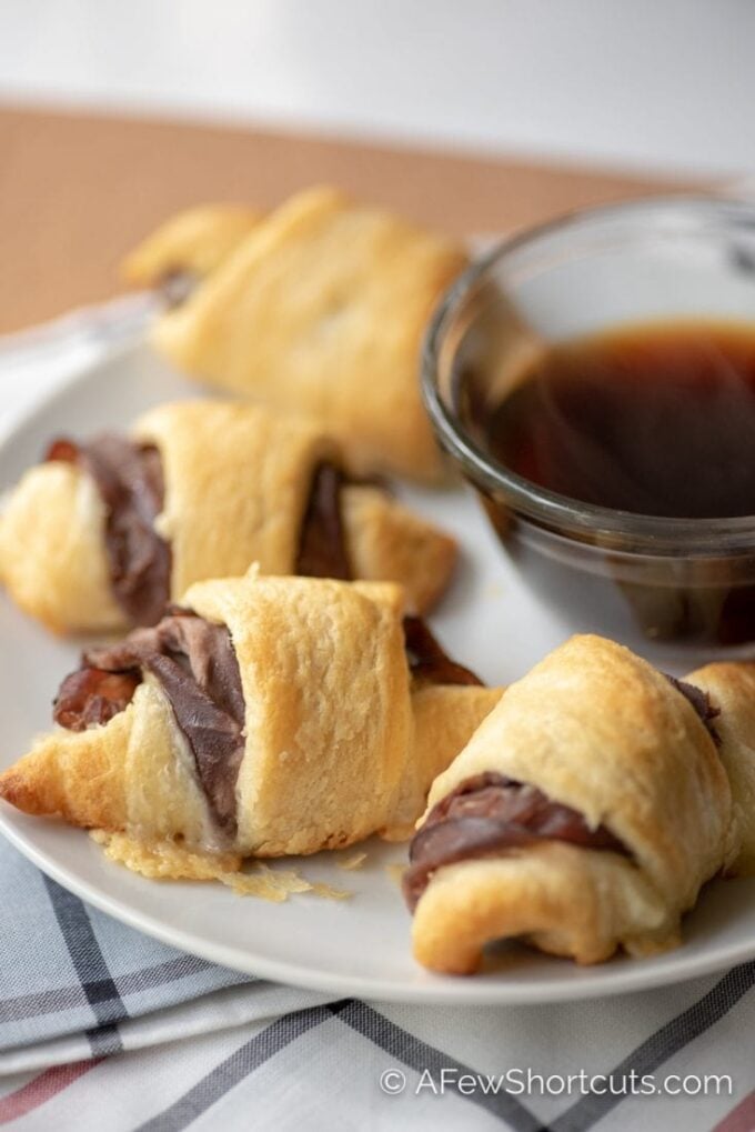 French Dip Crescents Simple Au Jus Recipe A Few Shortcuts