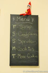 Elf on the Shelf: Menu Change