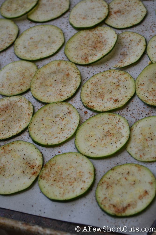 Baked BBQ Zucchini Chips - A Few Shortcuts