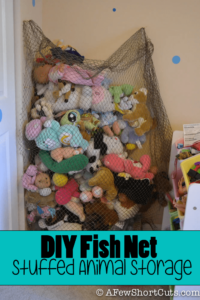DIY Fish Net Stuffed Animal Storage