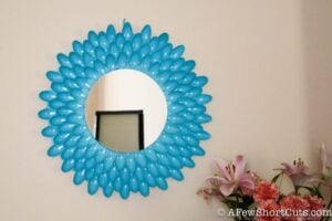 DIY Flower Wall Mirror – Made with Plastic Spoons!!!