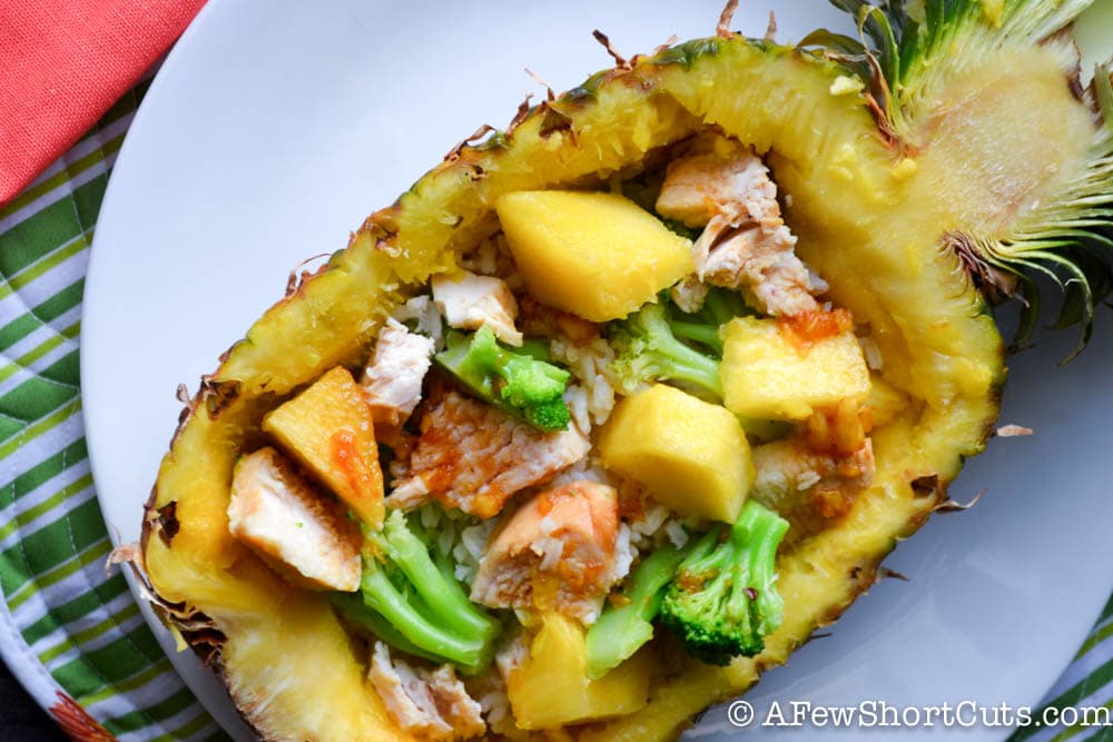 Teriyaki Chicken Pineapple Boats A Few Shortcuts