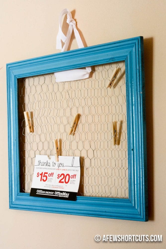 DIY Chicken Wire Bulletin Board - A Few Shortcuts