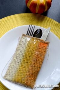 No Sew Burlap Utensil Holders