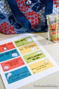 FREE Printable Lunch Box Notes