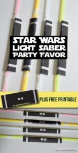Star Wars Light Saber Party Favor & Free Printable