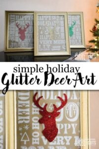 Simple Holiday Glitter Deer Art