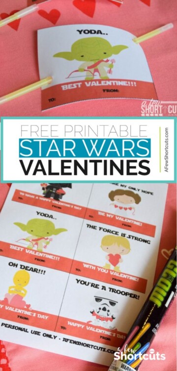 FREE Printable Star Wars Valentines Cards - A Few Shortcuts