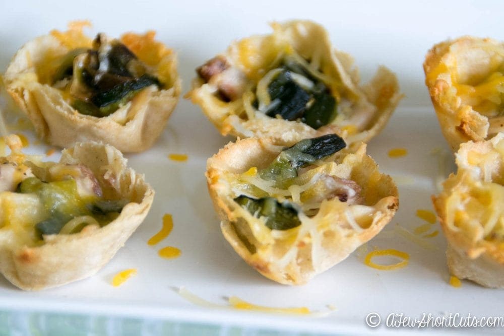 Poblano Chicken Taco Cups - A Few Shortcuts