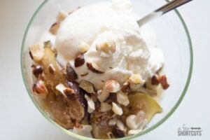Spice Roasted Figs with Hazelnuts and Vanilla Ice Cream