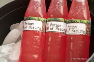 FREE Minecraft Potion of Healing Drink Labels Printable