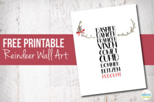 Free Printable Reindeer Wall Art & Frame Upcycle