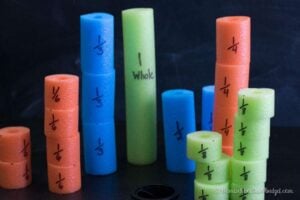 DIY Pool Noodle Fraction Manipulatives