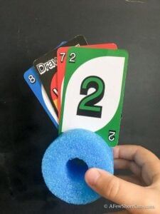 Simple DIY Pool Noodle Playing Card Holder for Kids