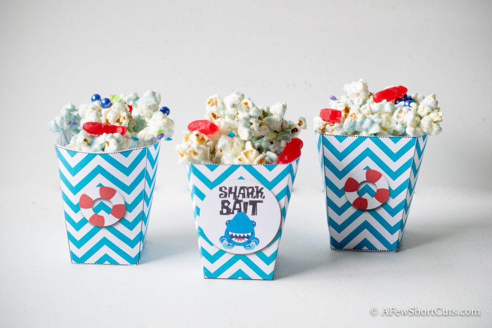 Shark Bait Snack Mix and Printable Popcorn Box - A Few Shortcuts