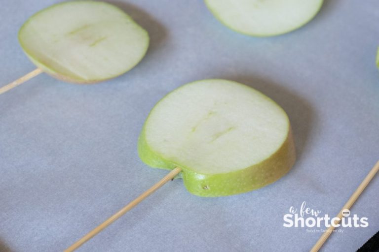 Chocolate and Caramel Apple Slices on a Stick - A Few Shortcuts