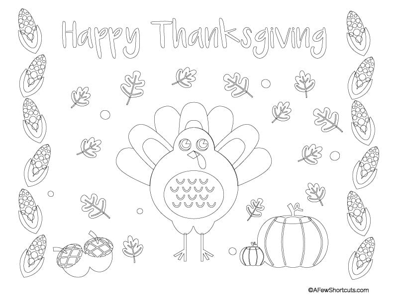 Free Printable Thanksgiving Coloring Placemats – Happy ...