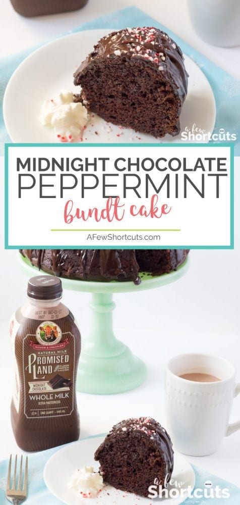 No matter what time of day your sweet tooth strikes this Midnight #Chocolate Peppermint Bundt Cake is a keeper! Everyone will want the #recipe! #FarFromOrdinaryMilk