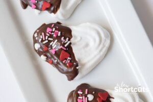 Chocolate Dipped Heart Meringues