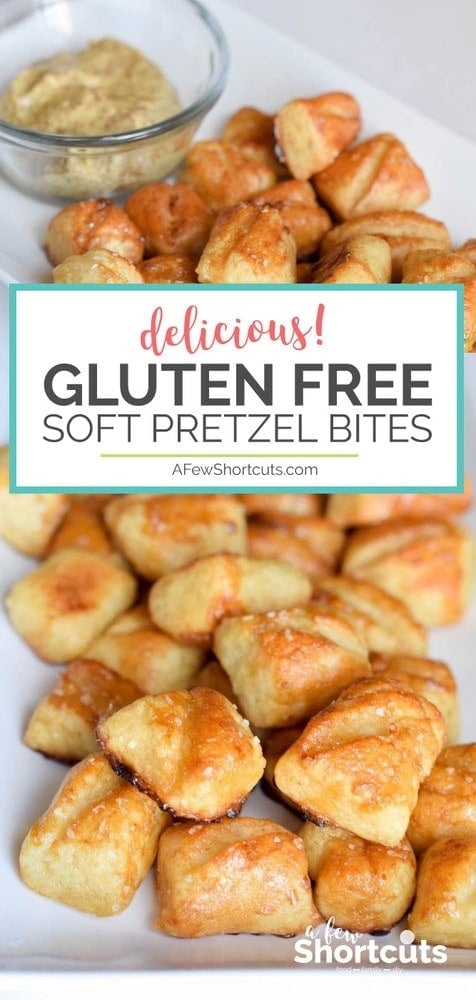 Who knew that gluten free could be this good?! Check out this Gluten Free Soft Pretzel Bites Recipe that turns out fabulous! Plus they are vegan too! #glutenfree #gameday #recipes