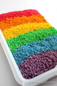 How to Dye Rice for Sensory Play
