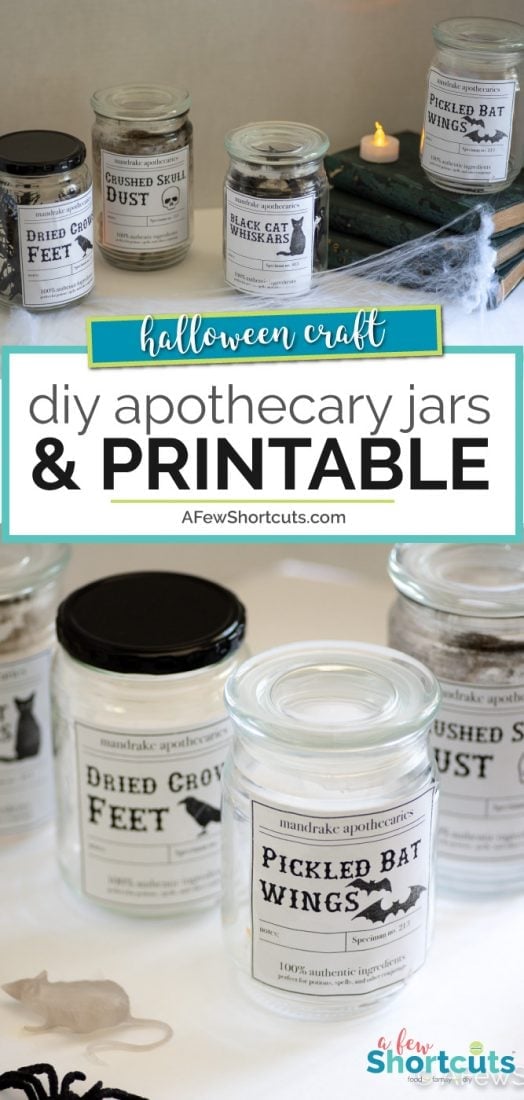 diy halloween apothecary jars printable a few shortcuts