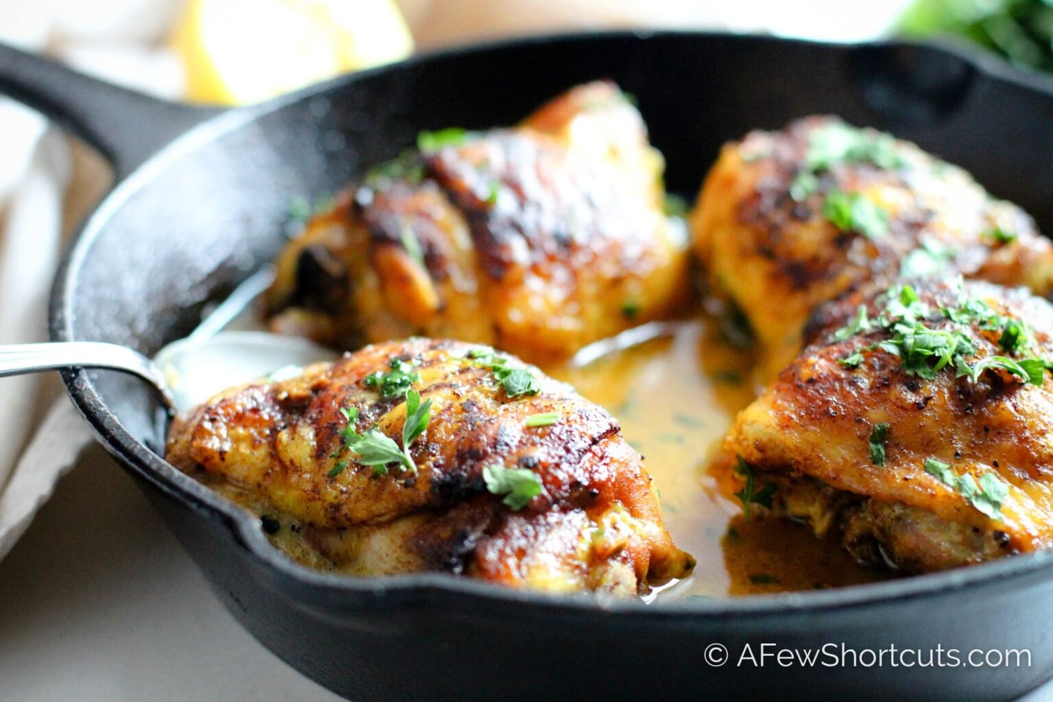 Lemon Turmeric Skillet Chicken Recipe A Few Shortcuts