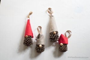DIY Pinecone Gnome Christmas Ornaments