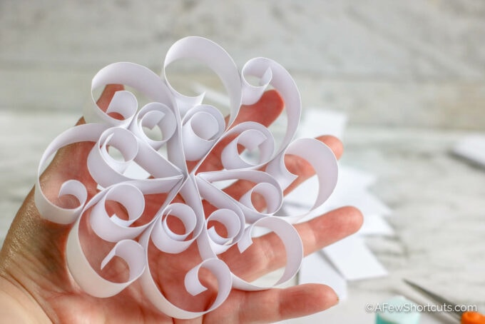 Easy 3D Paper Snowflakes - Fun Kids Craft - A Few Shortcuts