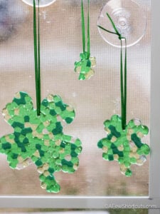 DIY Shamrock Melted Bead Suncatchers