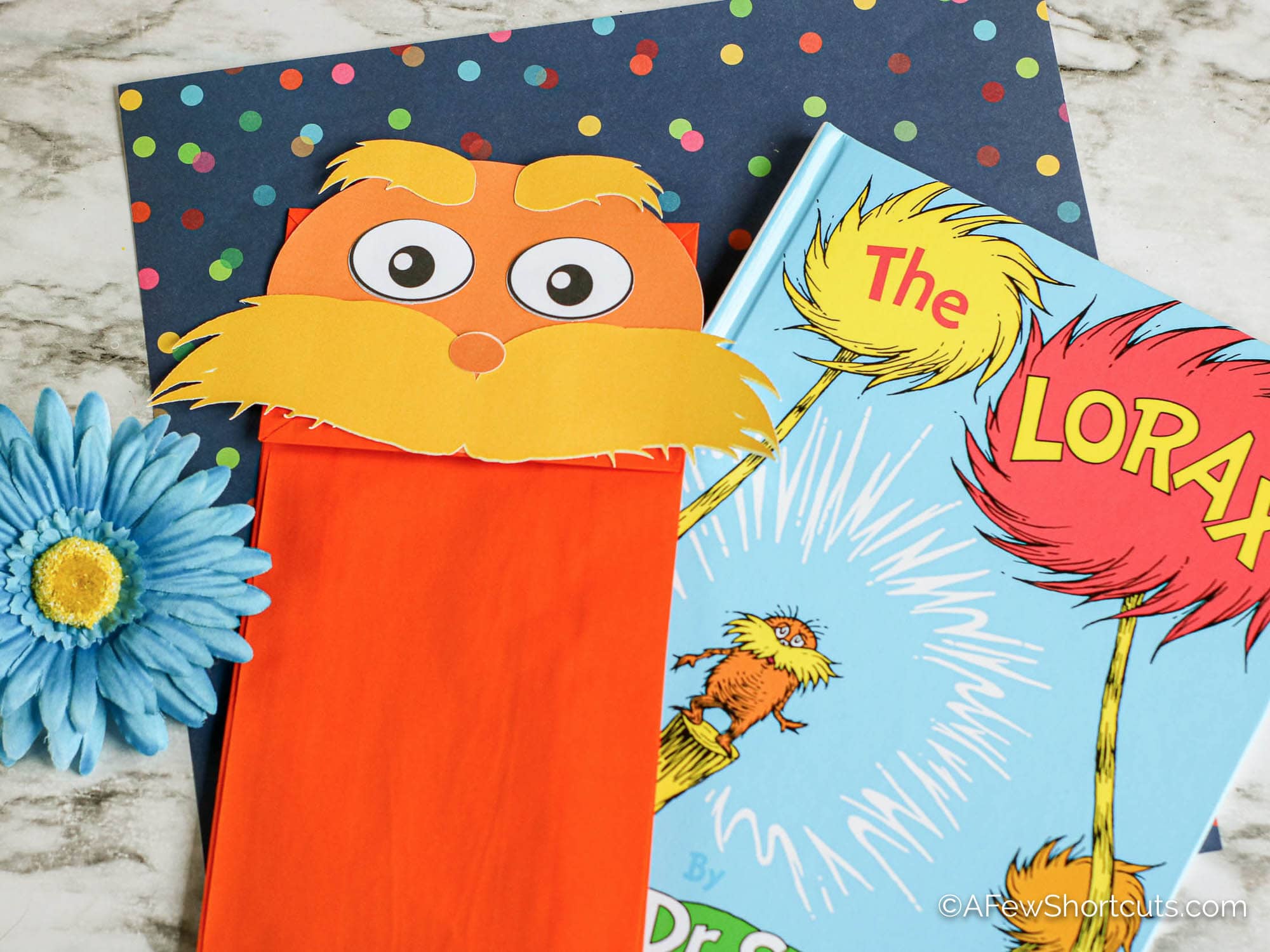 Lorax Paper Bag Puppet Craft with Printable Template A Few Shortcuts