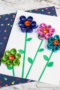 Curled Paper Spring Flowers Kids Craft