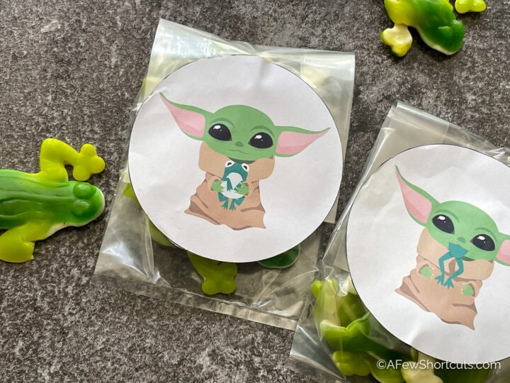 the child baby yoda stickers printable cute treat bag idea a few