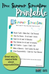 Free Summer Screentime Printable