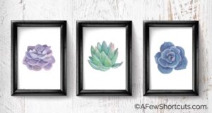 Printable Watercolor Succulent Wall Art