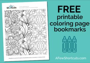 Free Printable Coloring Page Bookmarks - A Few Shortcuts